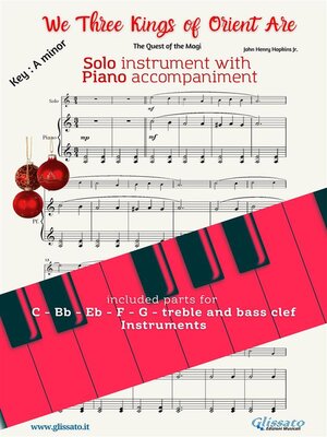 cover image of We Three Kings of Orient Are (key Am) for solo instrument w/ piano